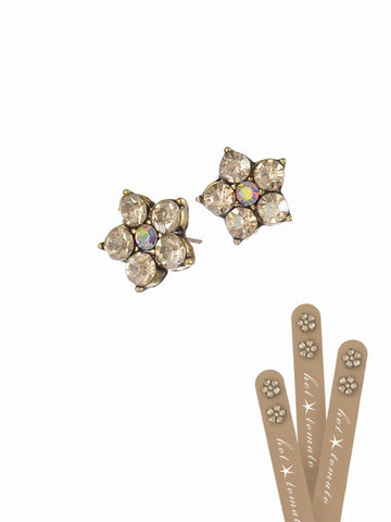 Hot Tomato Hot Tomato Five Petal Floral Studs Old Gold/Golden