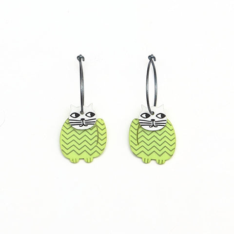 Lene Lundberg K-Form Lime Green Fat Cat Earrings