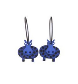 Lene Lundberg K-Form Blue Hippo Earrings