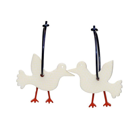 Lene Lundberg White Dove of Peace Earrings