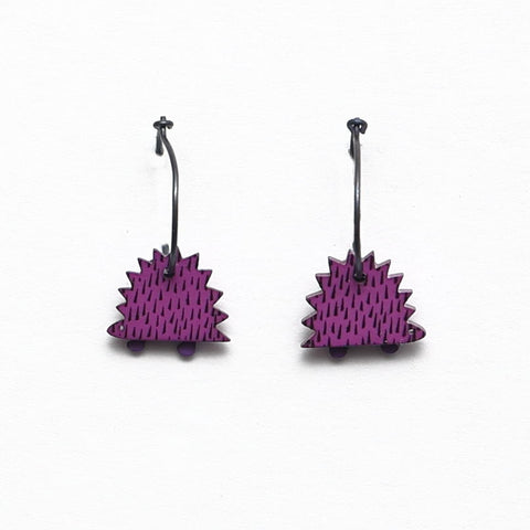 Lene Lundberg K-Form Purple Hedgehog Earrings