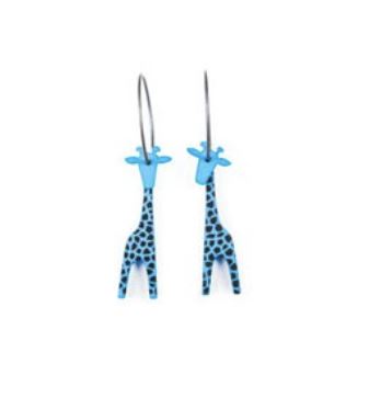 Lene Lundberg Blue Giraffes with Black Spots