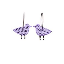 Lene Lundberg K-Form Lilac with Black Spots Sparrow Earrings