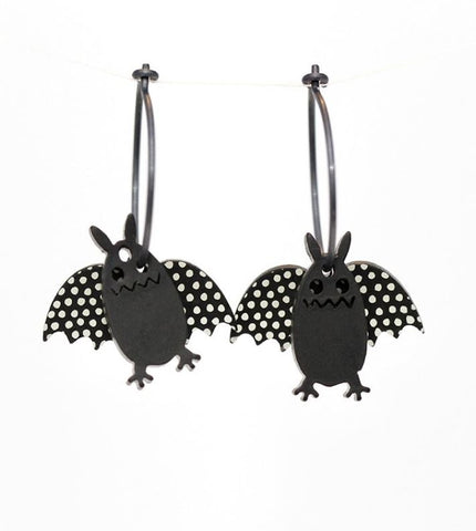 Lene Lundberg Black Bat with White Spotted Wings