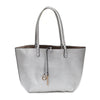 Silver /Metallic Light Taupe Reversible Shopper with Metallic Light Taupe Handbag