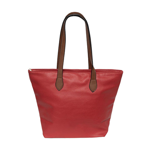 Long & Son Medium PU Shopper Bag in Red