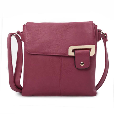 Long & Son Cross Body Shoulder Bag with Tab Fastening in Red
