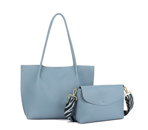 Long & Son Denim Blue Shopper with Handbag