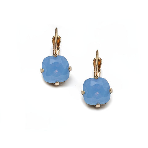 Lovett & Co  Blue Cushion Cut Crystal Earrings