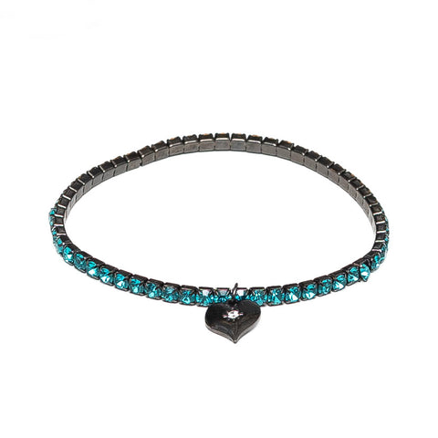 Lovett & Co Blue Zircon Crystal Stretch Bracelet
