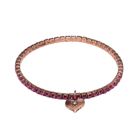 Lovett Fuchsia Crystal Stretch Bracelet