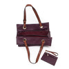 Red Wine Wide Shopper Style Bag with purse