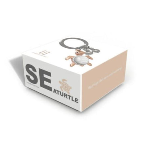 Metamorphose White and Rose Gold Sea Turtle Keyring Box