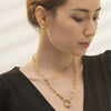 Misgraceful Frankie Carabiner Gold Heart Necklace Modelled