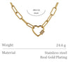Misgraceful Frankie Carabiner Gold Heart Necklace Dimensions