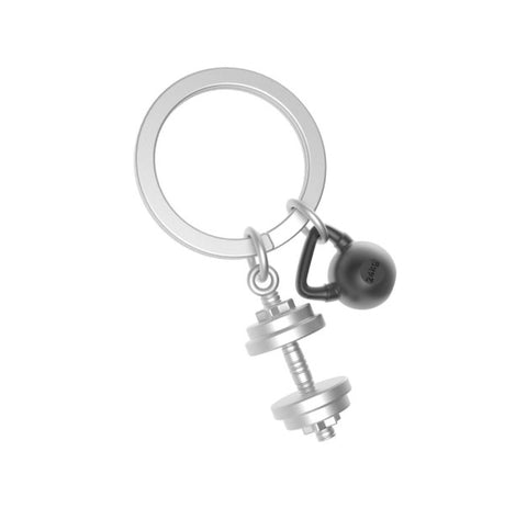 Metalmorphose Dumbbell and Kettlebell Keyring