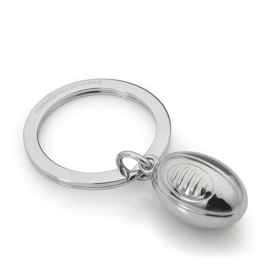 Key Ring Rugby Ball Metalmorphose Silver Rugby Ball Keyring