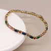 PoM Golden Link Chain Bracelet with Multi Coloured Crystals