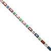 PoM Golden Link Chain Bracelet with Multi Coloured Crystals Closeup