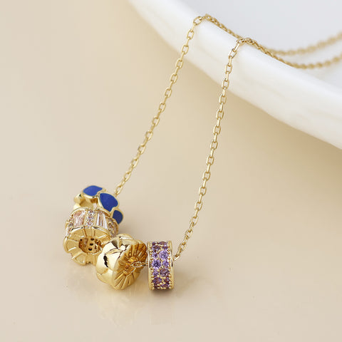 PoM Faux Gold Multi Ring Necklace