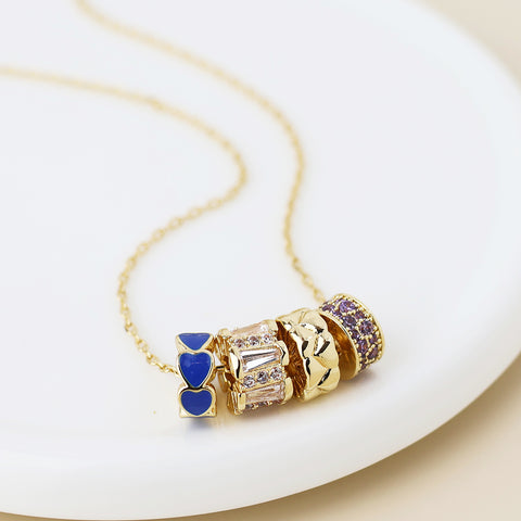 PoM Faux Gold Multi Ring Necklace