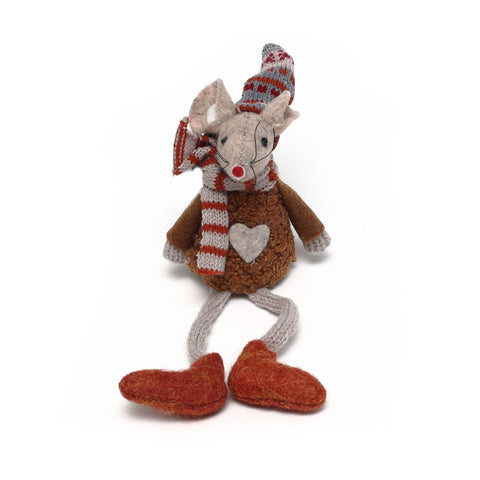 Autumn Sitting Mouse With Dangly Legs 
