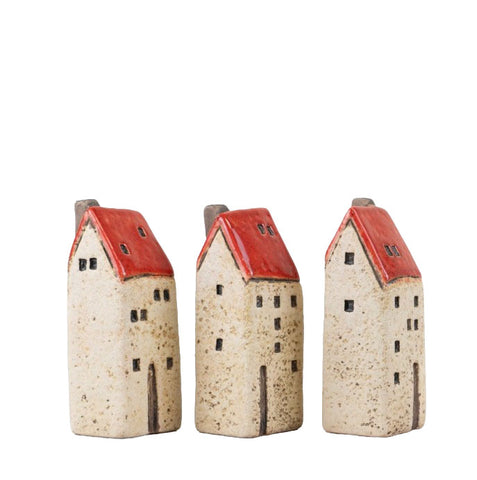 LED Illuminated Decorative Ceramic Houses