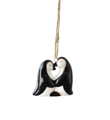 Kissing Penguins Hanging Christmas Decoration
