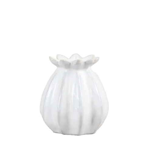Ceramic Poppy Bud Vase in White from Portland Living