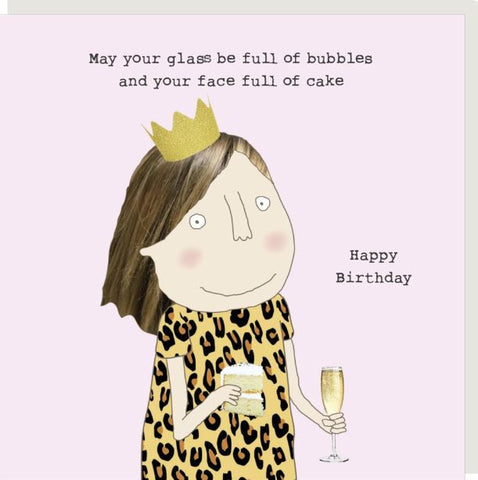 Bubbles and Cake Birthday Greeting Card from Rosie Made a Thing