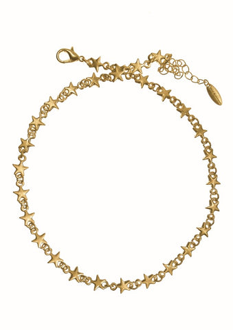 Hot Tomato Starry Starry Chain Necklace in Worn Gold