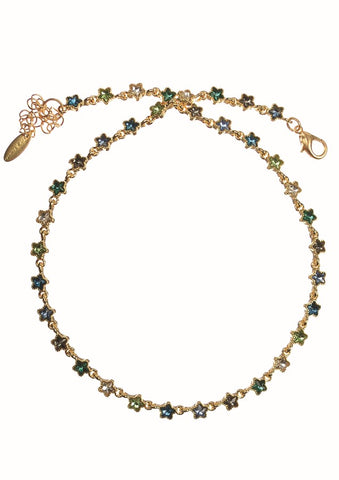 Hot Tomato Crystal Star Celestial Chain Necklace