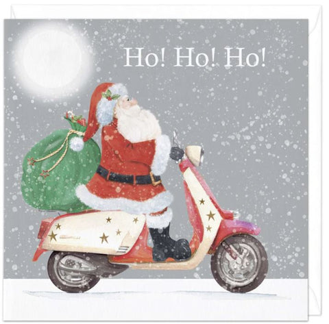 Santa's Scooter Christmas Card