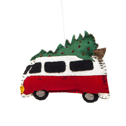 Felt Camper Van with Tree Hanging Christmas Decoration from Shoeless Joe