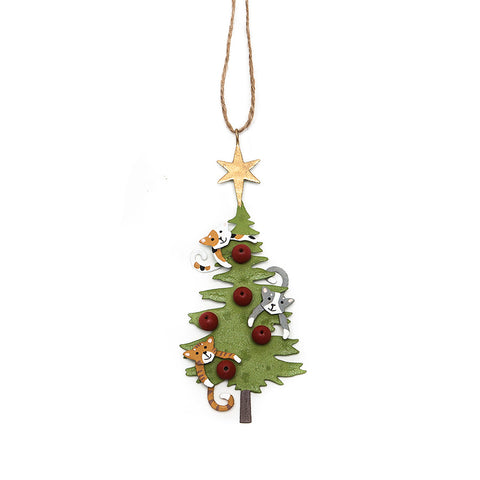 Three Cats in a Tree Hanging Christmas Decoration from Shoeless Joe