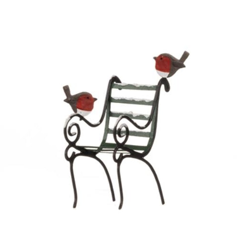 Robins on Park Chair Christmas Decoration from Shoeless Joe