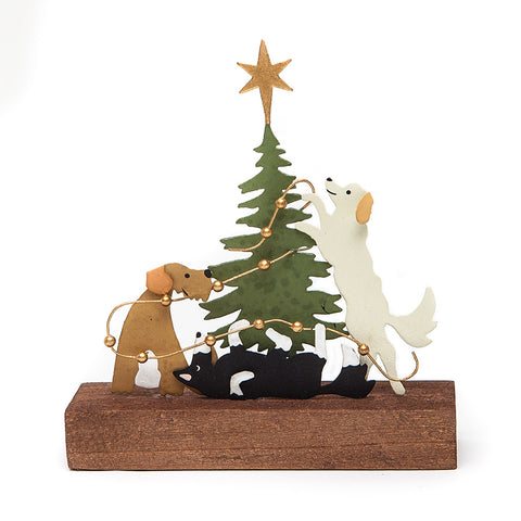Dogs Dressing the Tree Christmas Decoration from Shoeless Joe