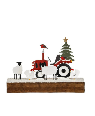 Farmyard Frolics on a Base Christmas Decoration from Shoeless Joe