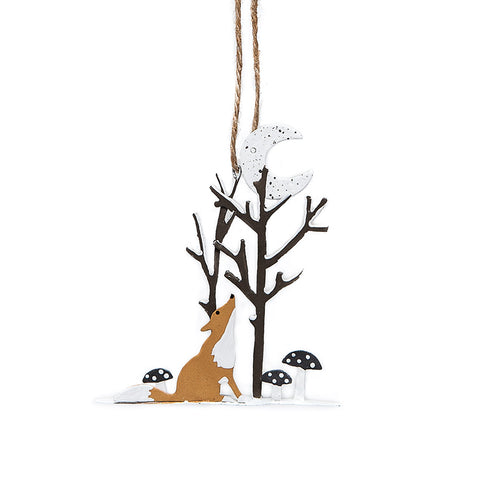 The Fox and Moon Hanging Christmas Decoration from Shoeless Joe