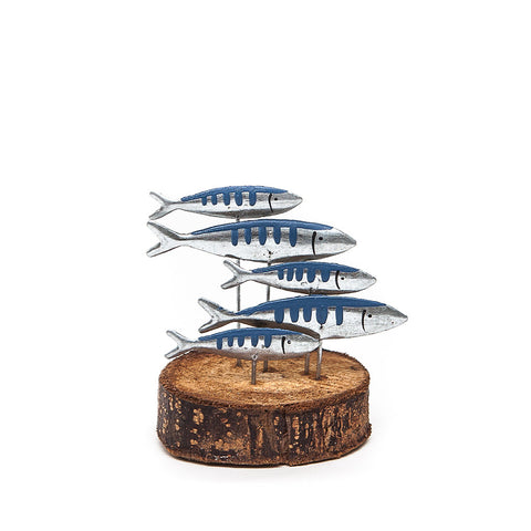 Shoeless Joe Mini Mackerel Shoal on Wooden Block