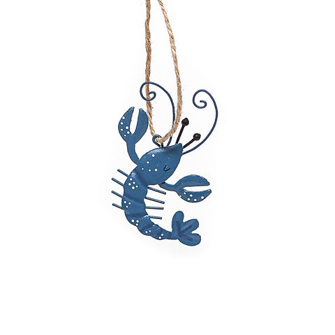 Shoeless Joe Tin Lobster Hanging Decorations Blue