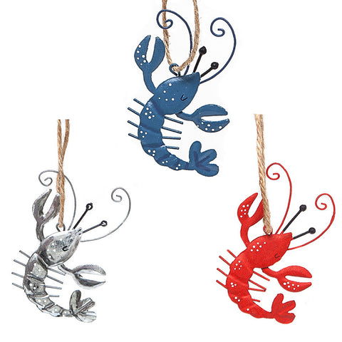 Shoeless Joe Tin Lobster Hanging Decorations