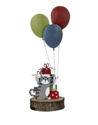 Party Cat with Balloons Christmas Decoration from Shoeless Joe