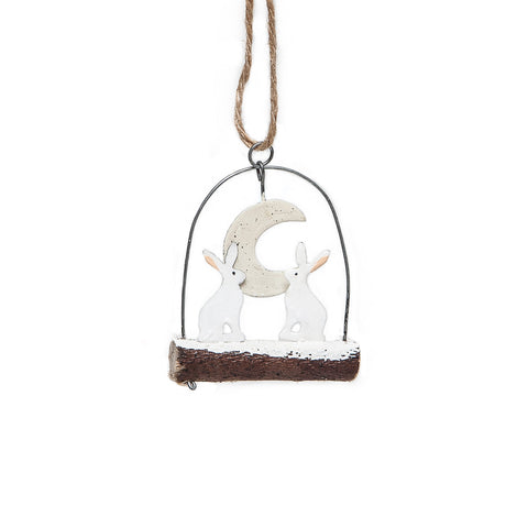 Shoeless Joe Rabbits and the Moon Hanging Decoration