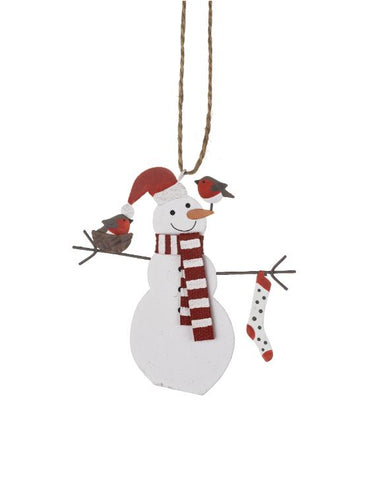 Snowman with Red Scarf Christmas Decoration from Shoeless Joe