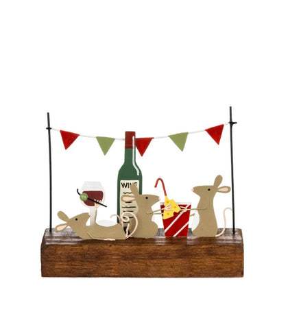 Mice Amusing Antics on a Base Christmas Decoration from Shoeless Joe
