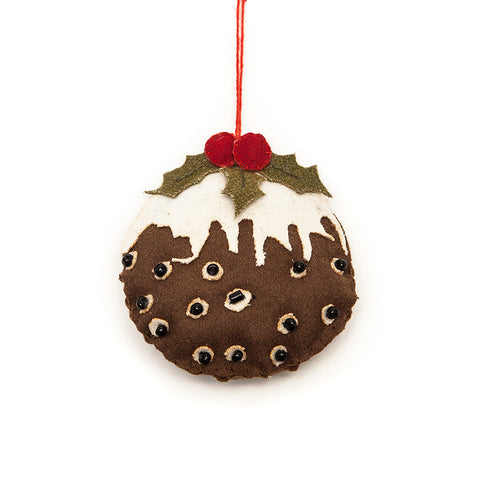 Felt Xmas Pudding Hanging Decoration from Shoeless Joe