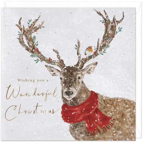 Snow Deer Christmas Card