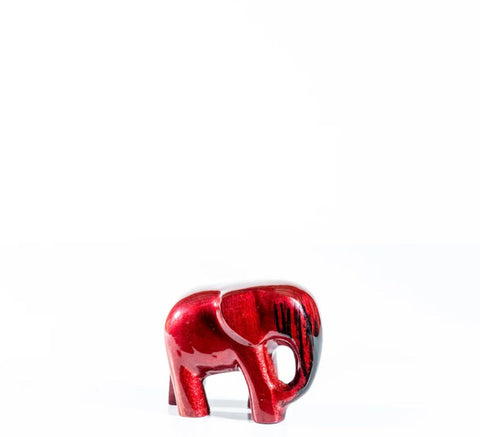 Medium Red Elephant Trunk Down by Tilnar Art