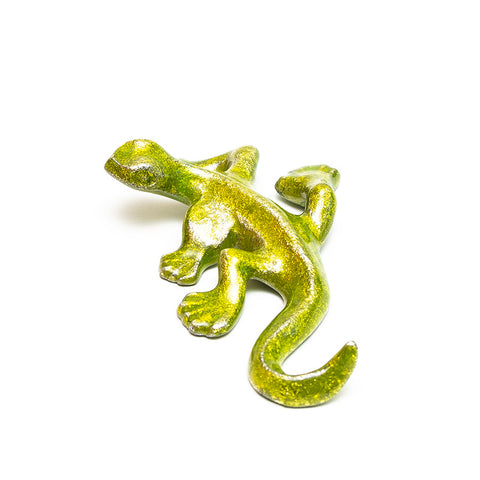 Brushed Glitter Lime Gecko by Tilnar Art